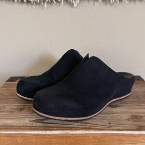 Kork-Ease Para Clog Slip On Hidden Platform Wedge Black Nubuck Leather Size 8